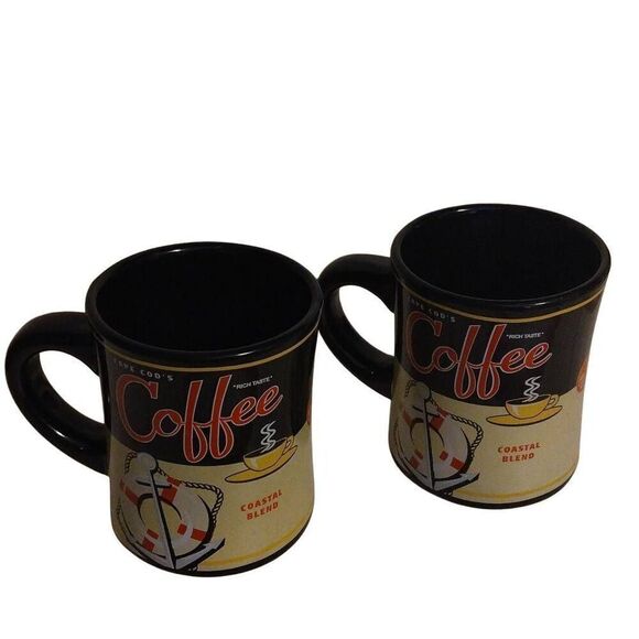 Two Rare Vintage Cuffys Cape Cod Thick Coffee Mugs - Picture 4 of 14